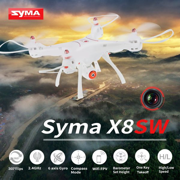 کوادکوپتر دوربین دار SYMA x8sw با دوربین ارسال تصویر زنده