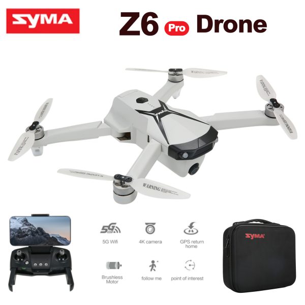 کوادکوپتر دوربین دار Syma Z6 Pro | کوادکوپتر موتور براشلس دوربین ۴K سایما